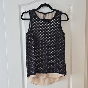 Design Lab Lord & Taylor Crochet Layered Sleeveless Blouse